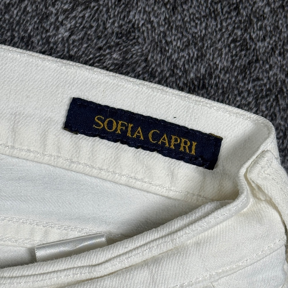 Lucky Brand Sofia Capri Jeans White Denim Cropped Pants Size 16/33 - Picture 3 of 12